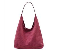EAZHOP Retro Suede Tote Bag - Femmes grande capacité sac à épaule 35x13x31cm- Convient pour le travail quotidien, les sorties de week-end de shopping (Bordeaux, (35x13x31cm))