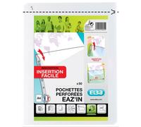 Eaz'in - Lot De 50 Pochettes Plastiques Perforées - A4
