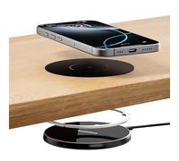 Eazpower Chargeur sans fil invisible de 0 à 30 mm sous le bureau, double usage sur ou caché sous la table de chevet pour iPhone 17/17 Pro/17 Pro Max/17 Air/16/15/14/Samsung Phone