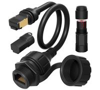 EAZUSE Starlink Adaptateur Ethernet Gen 3/Mini, Starlink Mini câble d'extension vers coupleur RJ45 étanche Compatible avec Starlink Gen 3 Parabole et routeur (Lot de 1)