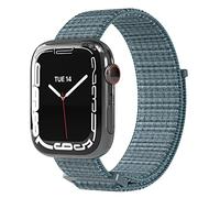 EAZY CASE Bracelet compatible avec Apple Watch 38 mm, 40 mm, 41 mm, bracelet de rechange réglable en nylon, Sport Loop compatible avec iWatch Série 8 7 6 5 4 3 2 1 SE pour homme et femme Acier bleu