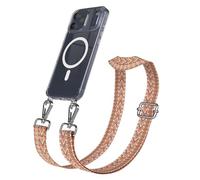 EAZY CASE Chaîne de téléphone portable - Bracelet de poche réglable compatible avec iPhone 17 Pro Max - Bandoulière - Cordon pour téléphone portable avec coque en silicone - Compatible avec Qi