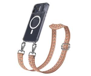 EAZY CASE Chaîne de téléphone portable - Bracelet de poche réglable compatible avec iPhone 17 Pro Max - Bandoulière - Cordon pour téléphone portable avec coque en silicone - Compatible avec Qi