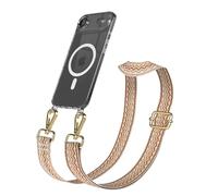 EAZY CASE Chaîne de téléphone portable - Sangle de poche réglable compatible avec iPhone Air - Bandoulière - Cordon de téléphone portable avec coque en silicone - Sac à bandoulière - Vagues - Beige