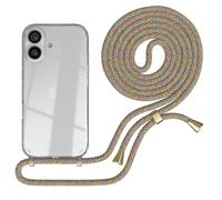 EAZY CASE - Chaîne pour téléphone Compatible avec Coque avec lanière de téléphone iPhone 16, Coque en Silicone, chaîne élégante avec Coque pour Smartphone, Arc-en-Ciel