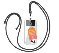 EAZY CASE Chaîne Universelle pour téléphone Portable adaptée à Tous Les Smartphones Tour de Cou Housse avec Cordon Sangle pour téléphone cellulaire adapté à Toutes Les Pochettes Noir - Clips noirs