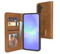 EAZY CASE - Coque à Rabat pour Galaxy A36 Étui téléphone Pliable avec Protection caméra, Fermeture magnétique, Fonction Support et Fente pour Cartes - Coque de téléphone Premium - Marron Clair