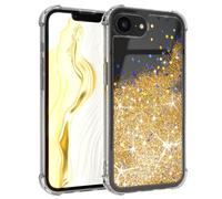 EAZY CASE - Coque avec paillettes - compatible avec iPhone 16e, coque pour iPhone 16e, en silicone, légère, brillante, résistante aux chocs comme protection antichute en liquide - or