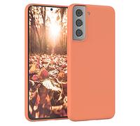 EAZY CASE Coque de protection en silicone pour Galaxy S21 5G, en silicone orange, souple, résistante aux chocs, avec protection de l'appareil photo - Fine - Protection TPU - Bumper - Orange clair mat