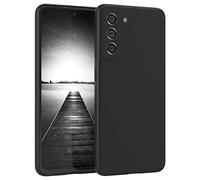 EAZY CASE Coque de protection en silicone pour Galaxy S21 FE 5G, en silicone noir, souple, résistante aux chocs, avec protection de l'appareil photo - Fine - Protection en TPU - Bumper en noir mat