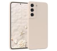 EAZY CASE Coque de protection en silicone pour Galaxy S22 5G, en silicone beige, souple, résistante aux chocs, avec protection de l'appareil photo, fine, protection en TPU, antichoc, taupe pastel mat