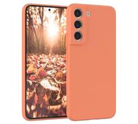 EAZY CASE Coque de protection en silicone pour Galaxy S22 5G, en silicone orange, souple, résistante aux chocs, avec protection de l'appareil photo - Fine - Protection TPU - Bumper - Orange clair mat