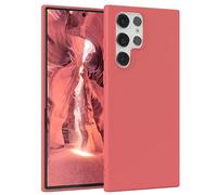 EAZY CASE Coque de protection en silicone pour Galaxy S22 Ultra 5G, en silicone rouge, souple, résistante aux chocs, avec protection de l'appareil photo, fine, protection en TPU, antichoc, rouge clair