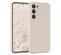 EAZY CASE Coque de protection en silicone pour Galaxy S23 Plus, en silicone beige, souple, résistante aux chocs, avec protection de l'appareil photo, fine, protection en TPU, antichoc, taupe pastel