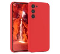 EAZY CASE Coque de protection en silicone pour Galaxy S23 Plus, en silicone rouge, souple, résistante aux chocs, avec protection de l'appareil photo, fine, protection en TPU, antichoc, rouge mat