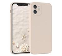 EAZY CASE Coque de protection en silicone pour iPhone 12, en silicone beige, souple, résistante aux chocs, avec protection de l'appareil photo - Fine - Protection TPU - Antichoc - Taupe pastel mat
