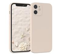 EAZY CASE Coque de protection en silicone pour iPhone 12 Mini, en silicone beige, souple, résistante aux chocs, avec protection de l'appareil photo, fine, protection en TPU, antichoc, taupe pastel mat
