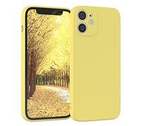 EAZY CASE Coque de protection en silicone pour iPhone 12 Mini, jaune souple, résistante aux chocs, avec protection de l'appareil photo - Fine - Protection TPU - Antichoc - Jaune clair pastel mat