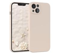 EAZY CASE Coque de protection en silicone pour iPhone 13, en silicone beige, souple, résistante aux chocs, avec protection de l'appareil photo - Fine - Protection TPU - Antichoc - Taupe pastel mat