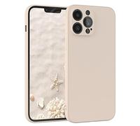 EAZY CASE Coque de protection en silicone pour iPhone 13 Pro Max, en silicone beige, souple, résistante aux chocs, avec protection de l'appareil photo, fine, protection TPU, antichoc, taupe pastel mat