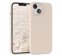 EAZY CASE Coque de protection en silicone pour iPhone 14, en silicone beige, souple, résistante aux chocs, avec protection de l'appareil photo - Fine - Protection TPU - Antichoc - Taupe pastel mat