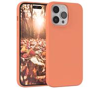 EAZY CASE Coque de protection en silicone pour iPhone 14 Pro Max, en silicone orange, souple, résistante aux chocs, avec protection de l'appareil photo, fine, protection TPU, antichoc, orange clair