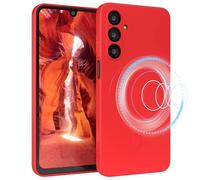 EAZY CASE Coque de protection magnétique en silicone pour Galaxy A16, en silicone rouge, souple, résistante aux chocs, magnétique, avec protection de l'appareil photo, fine protection en TPU, rouge