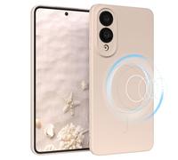 EAZY CASE Coque de protection magnétique en silicone pour Galaxy S25 Edge - Beige - Souple - Résistant aux chocs - Magnétique - Avec protection de l'appareil photo - Fine - En TPU - Bumper - Taupe