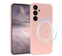 EAZY CASE Coque de protection magnétique en silicone pour Galaxy S25 Plus, en silicone rose, souple, résistante aux chocs, magnétique, avec protection de l'appareil photo, fine protection, TPU, vieux