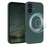EAZY CASE Coque de protection magnétique en silicone pour iPhone 16, en silicone vert, souple, résistante aux chocs, magnétique, avec protection de l'appareil photo, fine protection en TPU, vert pin