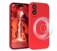 EAZY CASE Coque de protection magnétique en silicone pour iPhone 17 - Rouge - Souple - Anti-chocs - Magnétique - Avec protection caméra - Fine - En TPU - Rouge mat