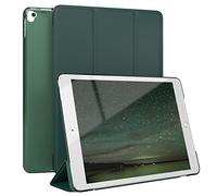 EAZY CASE - Coque de Protection Smartcase pour Tablette iPad 10,2" 2019/2020/2021, étui de Type Flip avec Support, Fonction Sleep Wake Up, en Similicuir Vert Nuit