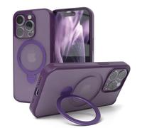 EAZY CASE - Coque de téléphone Compatible avec la Charge Qi pour iPhone 15 Pro, Coque protectrice Mat avec Protection Contre Les Chocs et Rayures, avec Anneau Rotatif à 360° - Violet