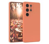 EAZY CASE - Coque en silicone pour Galaxy S25 Ultra, étui en silicone orange doux et résistant aux chocs, coque de protection fine et premium avec protection de caméra, coque de téléphone TPU en