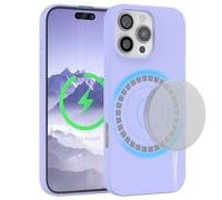 EAZY CASE - Coque en Silicone pour iPhone 16 Pro Max, Compatible avec la Charge Qi, Coque Souple Antichoc avec Protection pour caméra, Couverture Fine avec Bumper en TPU Robuste - Violet Clair