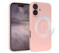 EAZY CASE - Coque magnétique en silicone pour iPhone 16, coque en silicone rose tendre, protection contre les chocs, coque mince avec protection de caméra, coque de protection en TPU, bumper, en rose