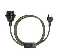 EAZY CASE - Douille de lampe E27 avec câble en tissu [avec interrupteur] - Douille E27 avec câble - Douille de lampe avec interrupteur - Câble de lampe avec douille - Ampoule avec câble - Douille de