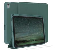EAZY CASE - Étui de Protection avec Porte-Stylet pour Apple iPad Air 11" M3 (2025) Etui Tablette Housse Touchpen Smartcase détachable Pliable Auto Sleep Wake Up en Vert Nuit