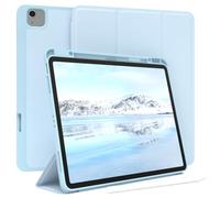 EAZY CASE - Étui de Protection avec Porte-Stylet pour Apple iPad Air 13" M3 (2025) Etui Tablette Housse Touchpen Smartcase détachable Pliable Auto Sleep Wake Up en Bleu Clair