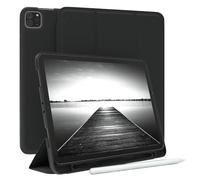 EAZY CASE - Étui de Protection avec Porte-Stylet pour iPad Pro 11" (2018/2020/2021/2022) Etui Tablette Housse Touchpen Smartcase détachable Pliable Auto Sleep Wake Up en Noir