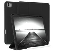 EAZY CASE - Étui de Protection avec Porte-Stylet pour iPad Pro 13" (2024) Etui Tablette Housse Touchpen Smartcase détachable Pliable Auto Sleep Wake Up en Noir