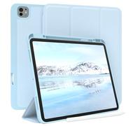 EAZY CASE - Étui de Protection avec Porte-Stylet pour iPad Pro 13" (2024) Etui Tablette Housse Touchpen Smartcase détachable Pliable Auto Sleep Wake Up en Bleu Clair