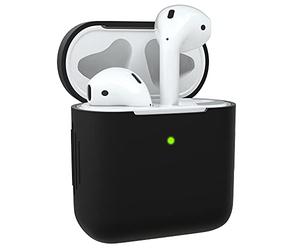 EAZY CASE - Étui de protection pour AirPods 1 & 2 Coque noire en silicone résistant aux chocs avec couvercle Protection anti-rayures Étui en silicone antidérapant pour Airpod Pro 1ère / 2e génération