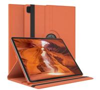 EAZY CASE - Étui pour Tablette Apple iPad Air 13" M3 (2025) Housse de Protection Smart Cover Support Rotatif Pochette Pliante 360° pivotante avec Fonction Stand Cuir synthétique Orange