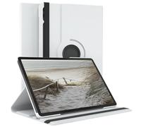 EAZY CASE - Étui pour Tablette Galaxy Tab S9 FE Plus Housse de Protection Smart Cover Support Rotatif Pochette Pliante 360° pivotante avec Fonction Stand Cuir synthétique Blanc
