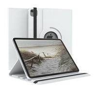 EAZY CASE - Étui pour Tablette iPad Air 4 / Air 5 10,9" Housse de Protection Smart Cover Support Rotatif Pochette Pliante 360° pivotante avec Fonction Stand Cuir synthétique Blanc