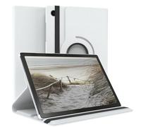 EAZY CASE - Étui pour Tablette Samsung Galaxy Tab A8 10.5 Housse de Protection Smart Cover Support Rotatif Pochette Pliante 360° pivotante avec Fonction Stand Cuir synthétique Blanc