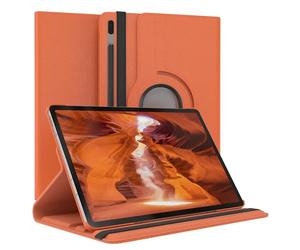 EAZY CASE - Étui pour Tablette Samsung Galaxy Tab S7 FE / 5G Housse de Protection Smart Cover Support Rotatif Pochette Pliante 360° pivotante avec Fonction Stand Cuir synthétique Orange