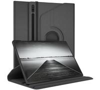 EAZY CASE - Étui pour Tablette Samsung Galaxy Tab S8 Ultra Housse de Protection Smart Cover Support Rotatif Pochette Pliante 360° pivotante avec Fonction Stand Cuir synthétique Noir