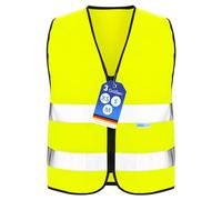EAZY CASE Gilet réfléchissant pour enfants, gilet de sécurité zippé avec réflecteurs, respirant, réfléchissant, pour augmenter la visibilité sur la route, S Jaune